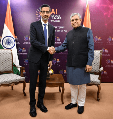 केंद्रीय मंत्री अश्विनी वैष्णव ने सुंदर पिचाई से मुलाकात की; डेटा सेंटर समेत एआई के उपयोग पर चर्चा हुई