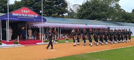 मणिपुर के राज्यपाल ने 134वें स्थापना दिवस पर पुलिस की सेवा और बलिदान की सराहना की