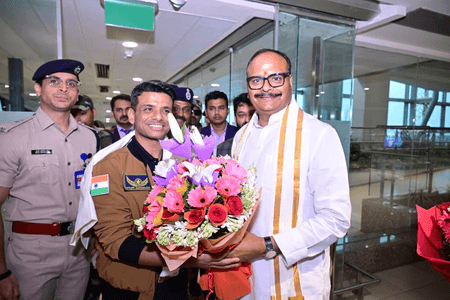 शुभांशु शुक्ला का लखनऊ आगमन पर हुआ भव्य स्वागत