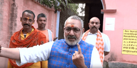 बिहार चुनाव: गिरिराज सिंह और नितिन नबीन ने डाला वोट, एनडीए की 121 सीटें जीतने का दावा