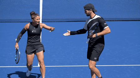 यूएस ओपन : गत विजेता एरानी-वावासोरी ने मिक्स्ड डबल्स में रायबाकिना-फ्रिट्ज को हराया