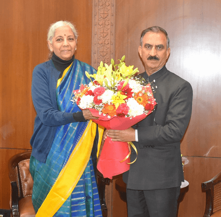 दिल्ली: सीएम सुक्खू ने केंद्रीय वित्त मंत्री से की मुलाकात, हिमाचल के लिए वित्तीय सहायता का अनुरोध