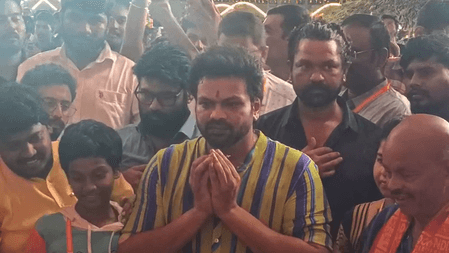 टॉलीवुड एक्टर मंचू मनोज ने 72 फुट ऊंचे इको-फ्रेंडली गणपति के दर्शन किए