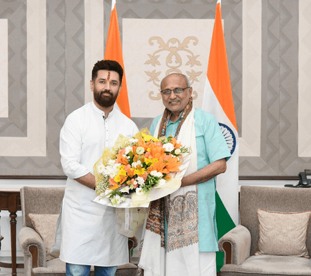 उपराष्ट्रपति राधाकृष्णन से जयंत चौधरी और चिराग पासवान ने की मुलाकात