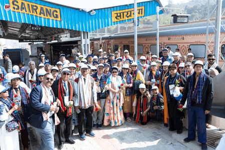 भारत गौरव टूरिस्ट ट्रेन पहली बार सैरांग पहुंची, मिजोरम में रेल कनेक्टिविटी के लिए एक नए युग की शुरुआत